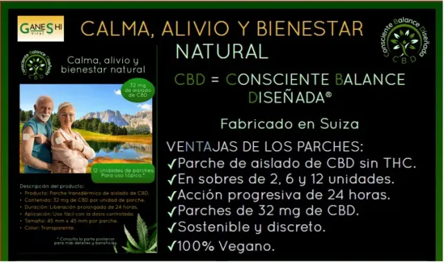 Imagen PARCHES TRANSDRMICOS DE CBD 32MG, 12UNID.