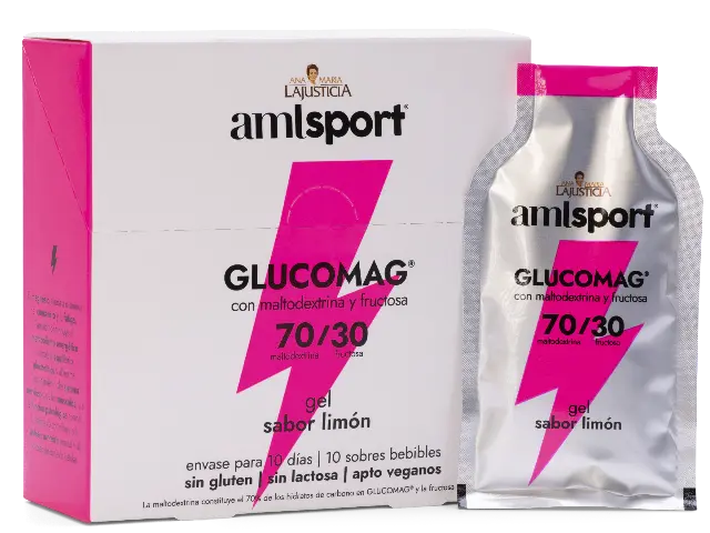 Imagen AMLSPORT GLUCOMAG 70/30 GEL LIMON (10 SOBRES-30ML)